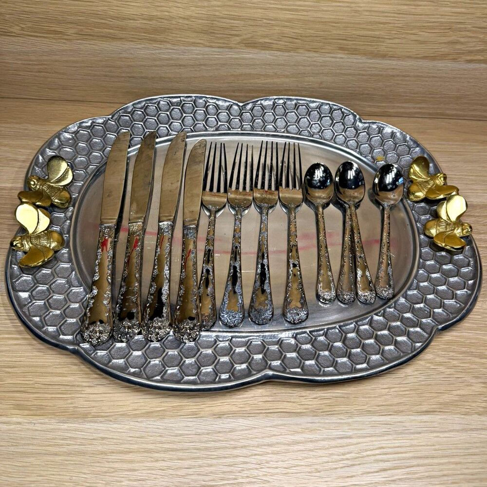 Vintage WM Rogers & Sons Enchanted Rose Pattern Silverware Pieces